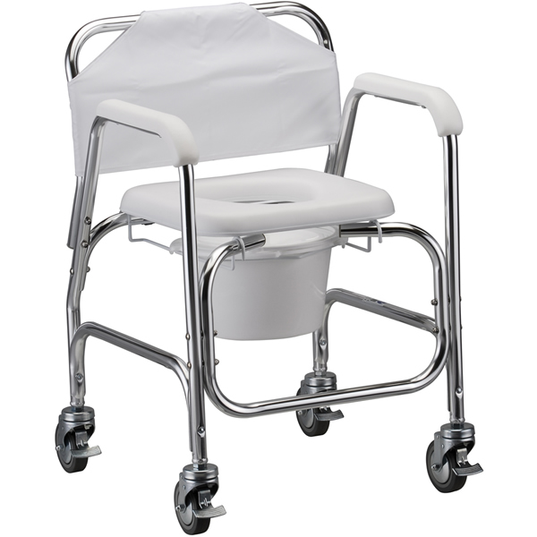 Wheeled toilet and shower chair
