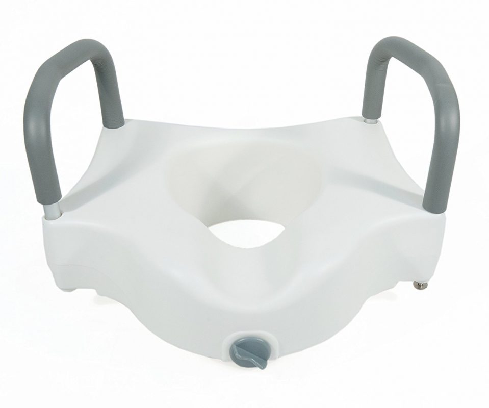 Elongated raised toilet seat